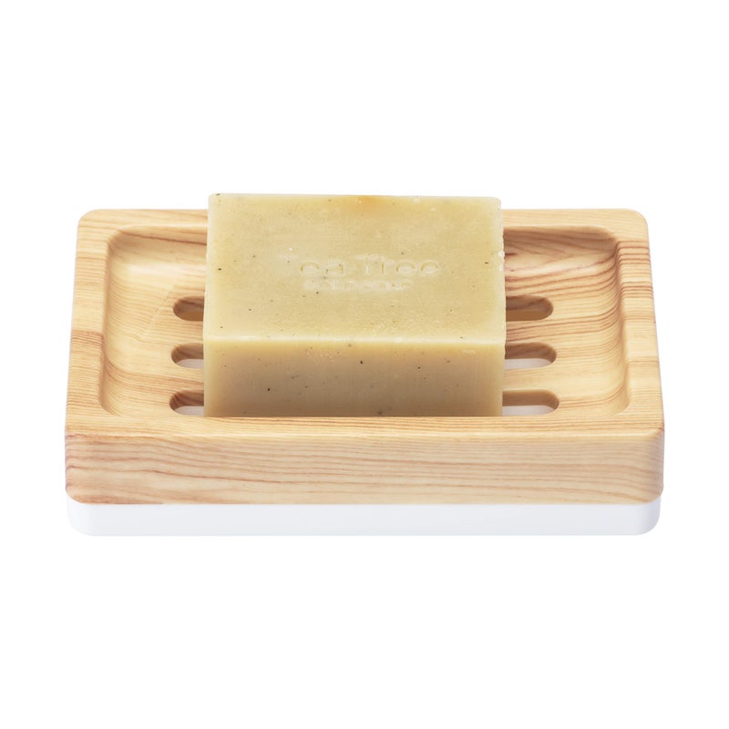 UVIVIU Plastic Soap Dish,Containers, Keeps Soap Dry,Easy Cleaning,Drain,Wood Pattern - Image 3